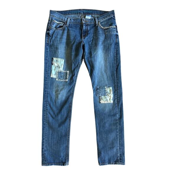 Women’s Cruel Rhyon Straight Leg Low Rise Patchwork Denim Jeans Size 28 Reg - Picture 1 of 5